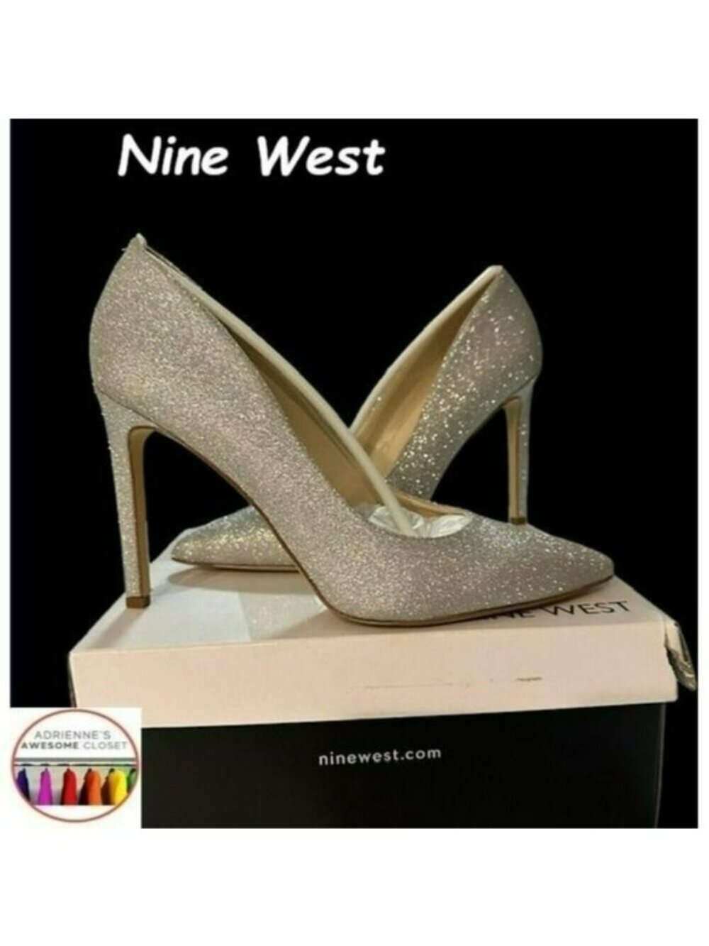 Nine West Tatiana Rhinestone Pointy Toe Pumps, Sz 10, NIB